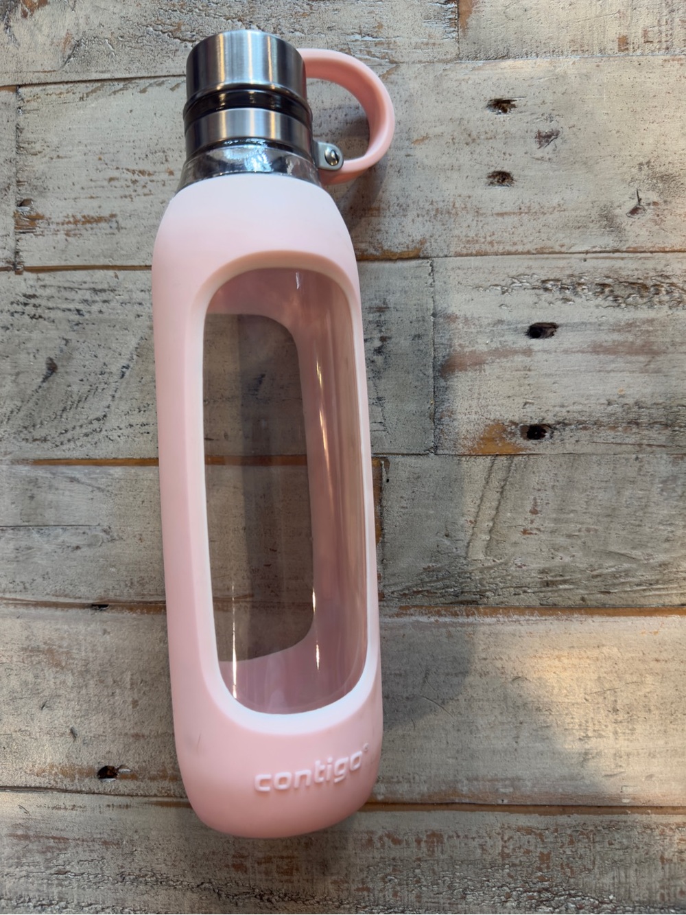 Contigo Charming Pink Glass Bottle with Silicone Sleeve